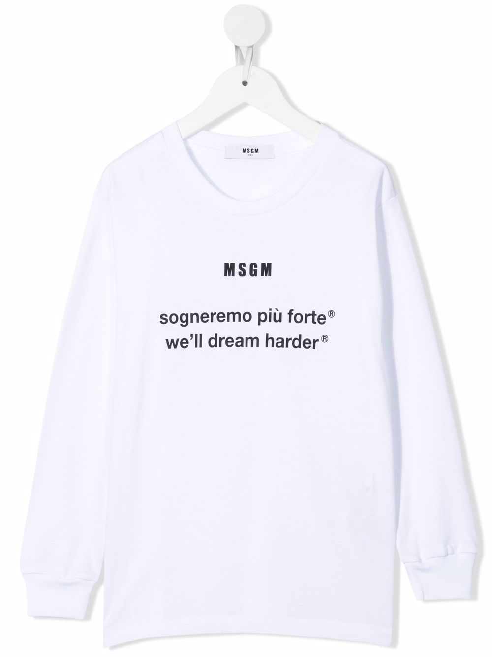 

MSGM Kids playera con eslogan estampado - Blanco