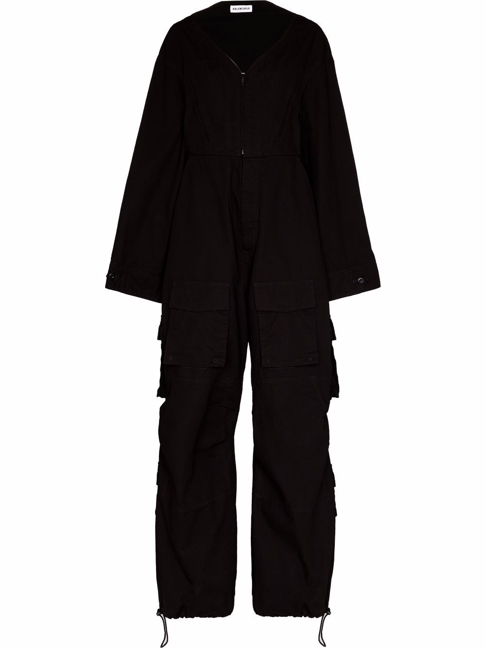 Balenciaga Jumpsuit met V-hals Zwart