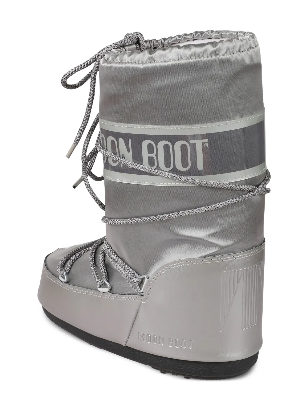  Moon Boot Kids Icon Lace-up Snow Boots - Silver 