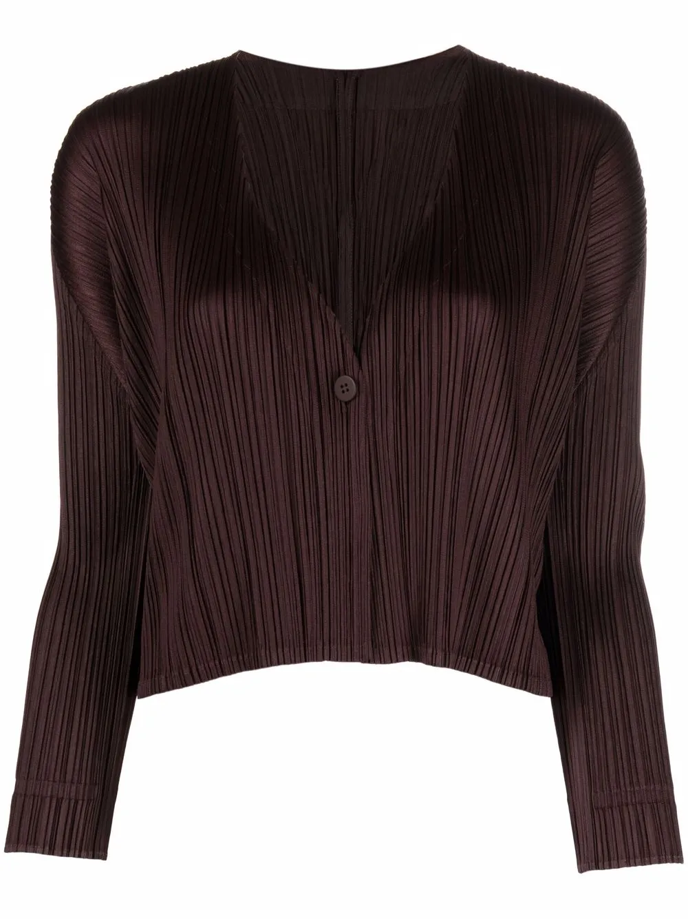 Image 1 of Pleats Please Issey Miyake plissé button-up cardigan