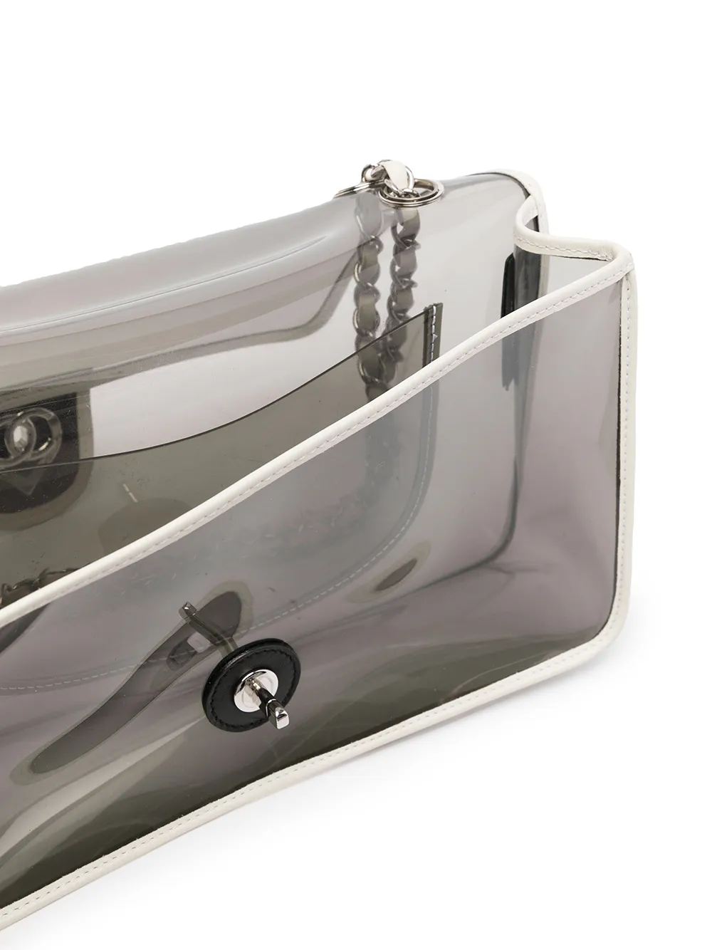 Pre-owned Chanel 2009 Heart Cc Shoulder Bag In Clear White