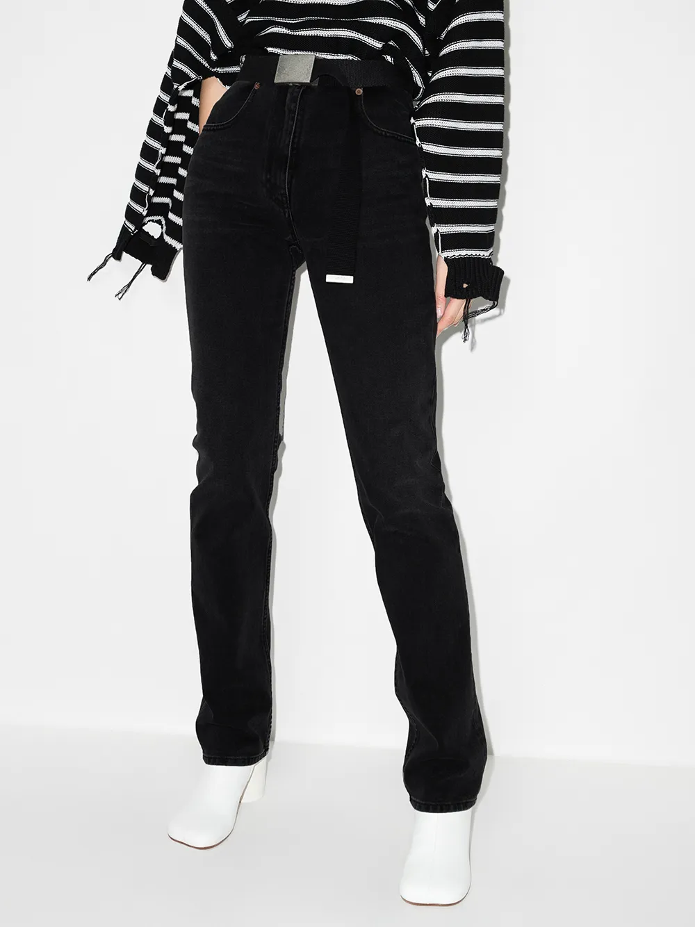 фото Mm6 maison margiela прямые джинсы с поясом