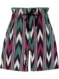 MARANT ÉTOILE zigzag-print high-waisted shorts - Neutrals