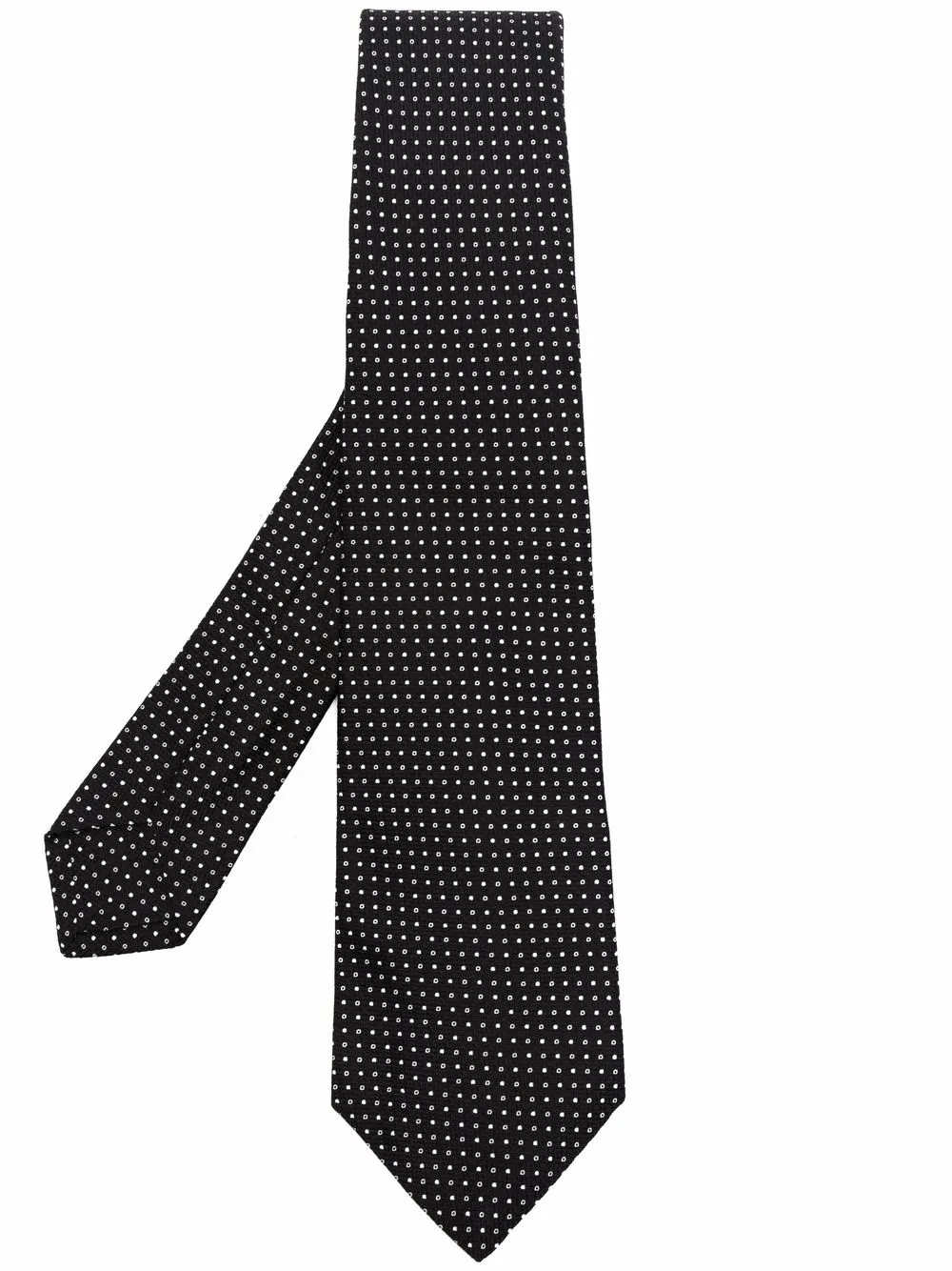 

Kiton polka dot-print silk tie - Black