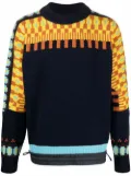 sacai intarsia-knit jumper - Blue