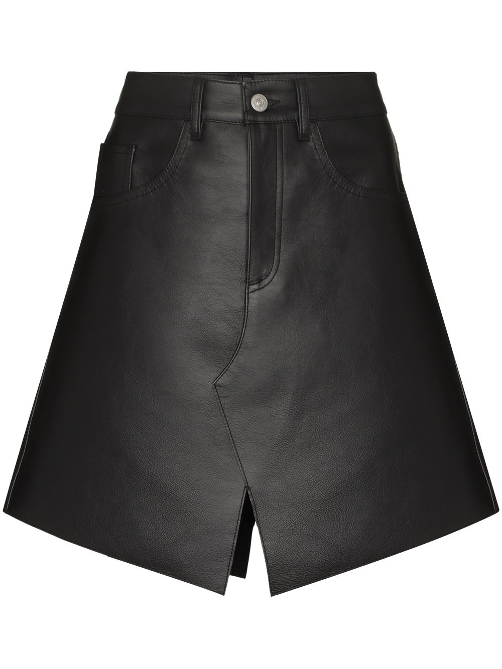 A-line leather skirt