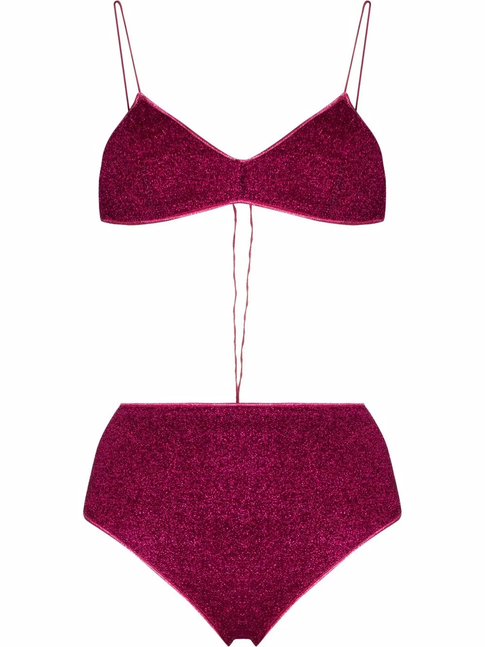 

Oséree Lumière lurex high-waisted bikini set - Pink