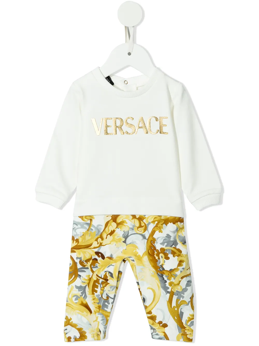 

Versace Kids mameluco con motivo Barocco - Blanco