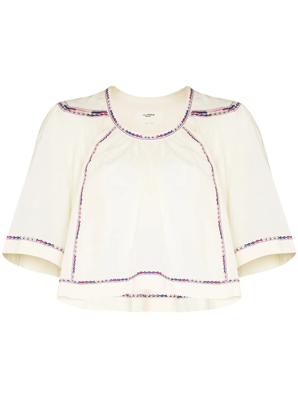 

Isabel Marant Étoile blusa corta bordada - Neutro