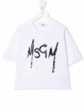 MSGM Kids sequin-logo T-shirt - White