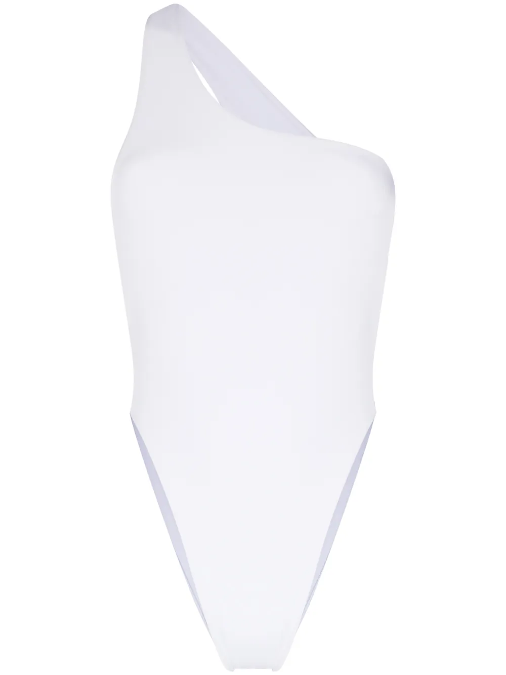 

Louisa Ballou Plunge one-shoulder swimsuit - White