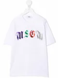 MSGM Kids foil logo-print T-shirt - White