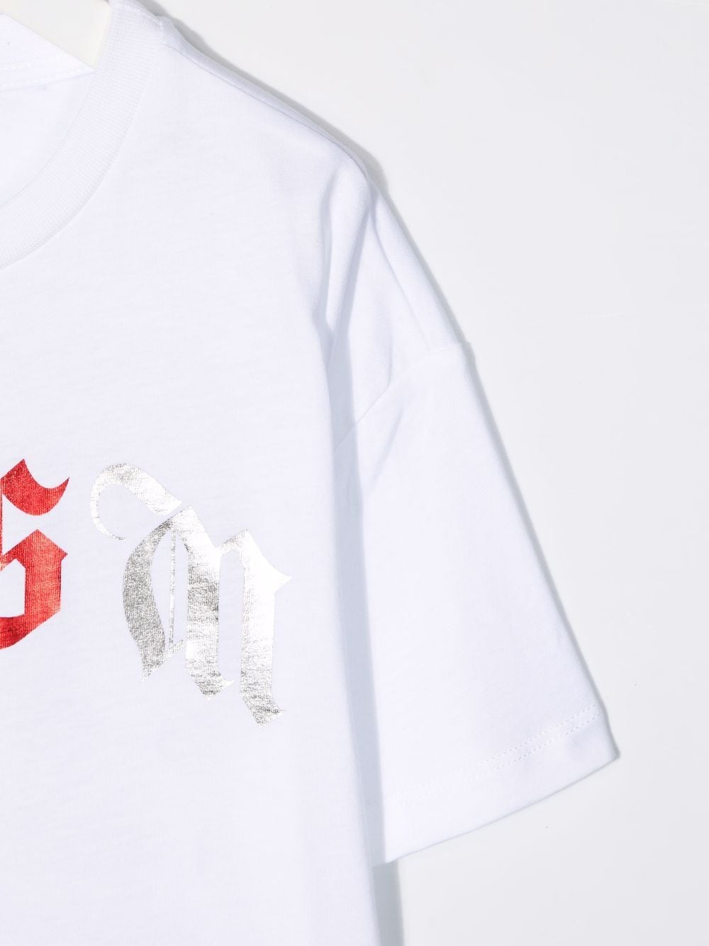 Shop Msgm Foil Logo-print T-shirt In White