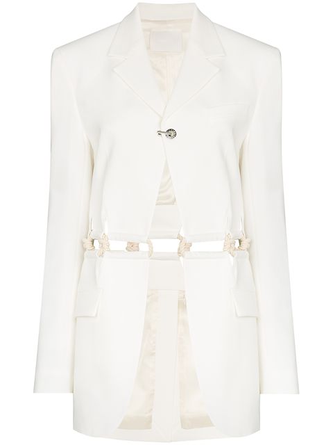 Dion Lee Macramé cut-out detail roping blazer