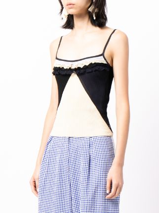 2001 ruffle detailing ribbed cami top展示图