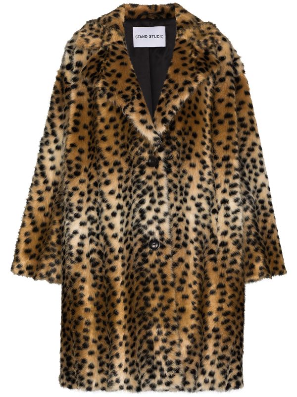 stand studio leopard print coat