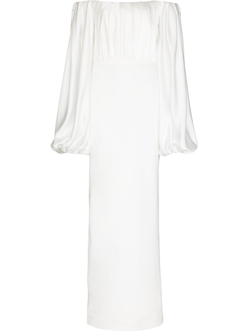 фото Solace london платье finn с открытыми плечами и объемными рукавами
