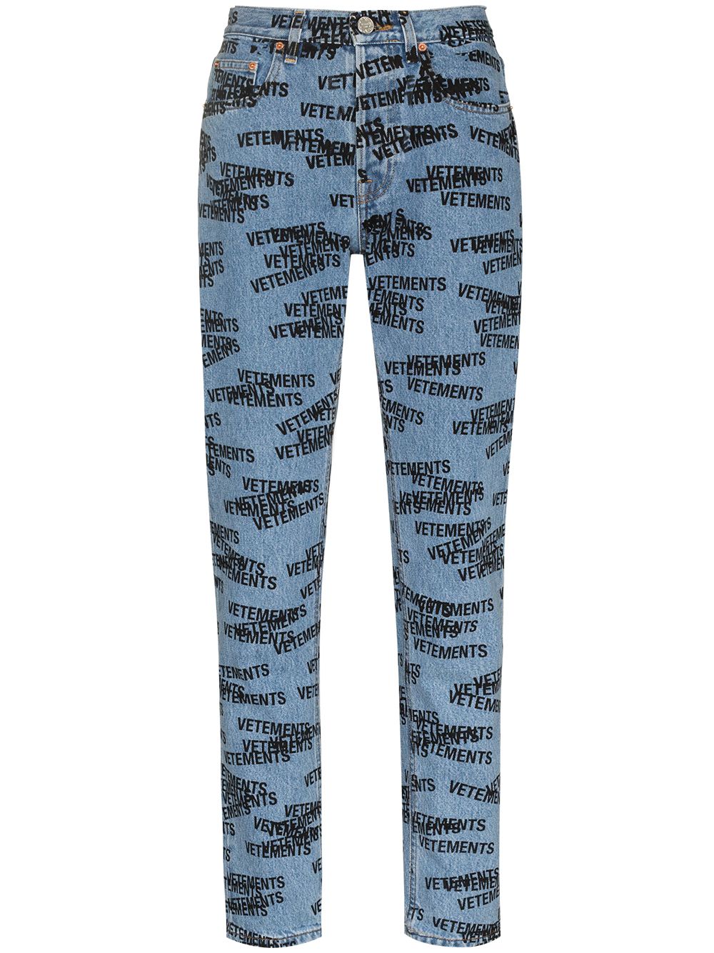 

VETEMENTS jeans rectos con logo - Azul