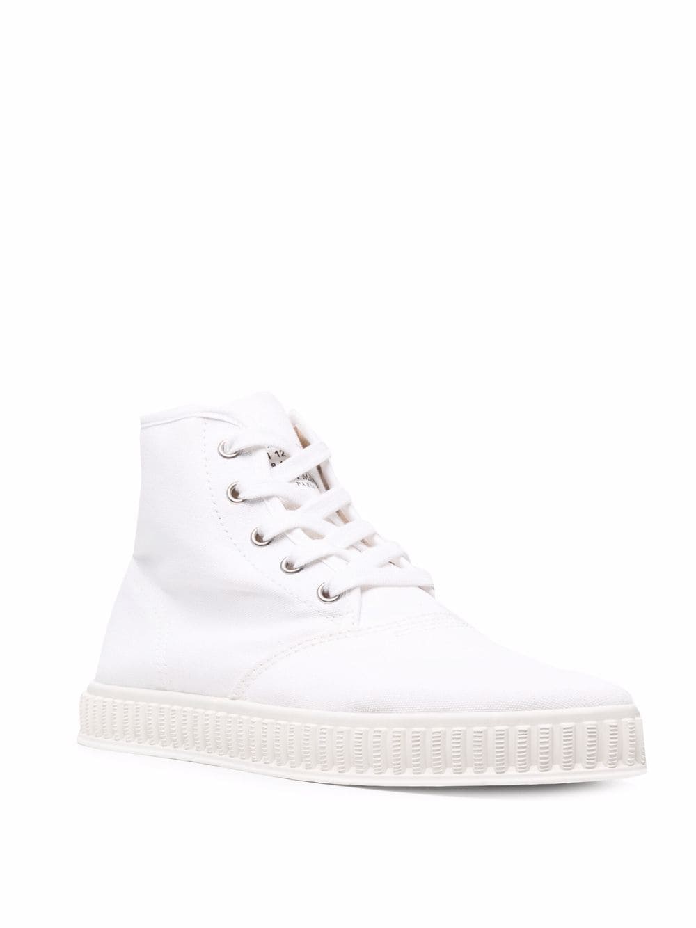 Shop Maison Margiela High-top Cotton Sneakers In 白色