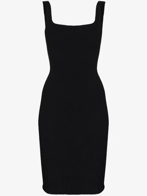 Hunza G seersucker square-neck mini dress