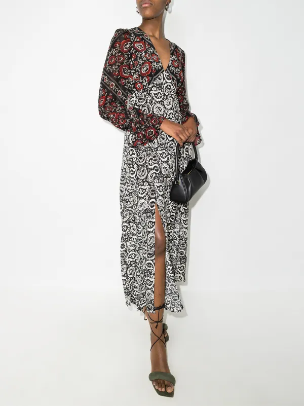 Shop Rixo Aoife paisley maxi dress with 