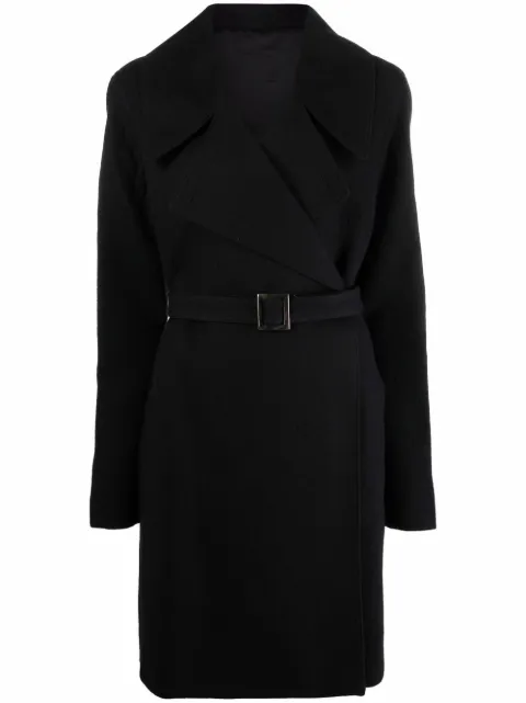 Rick Owens belted cotton midi coat