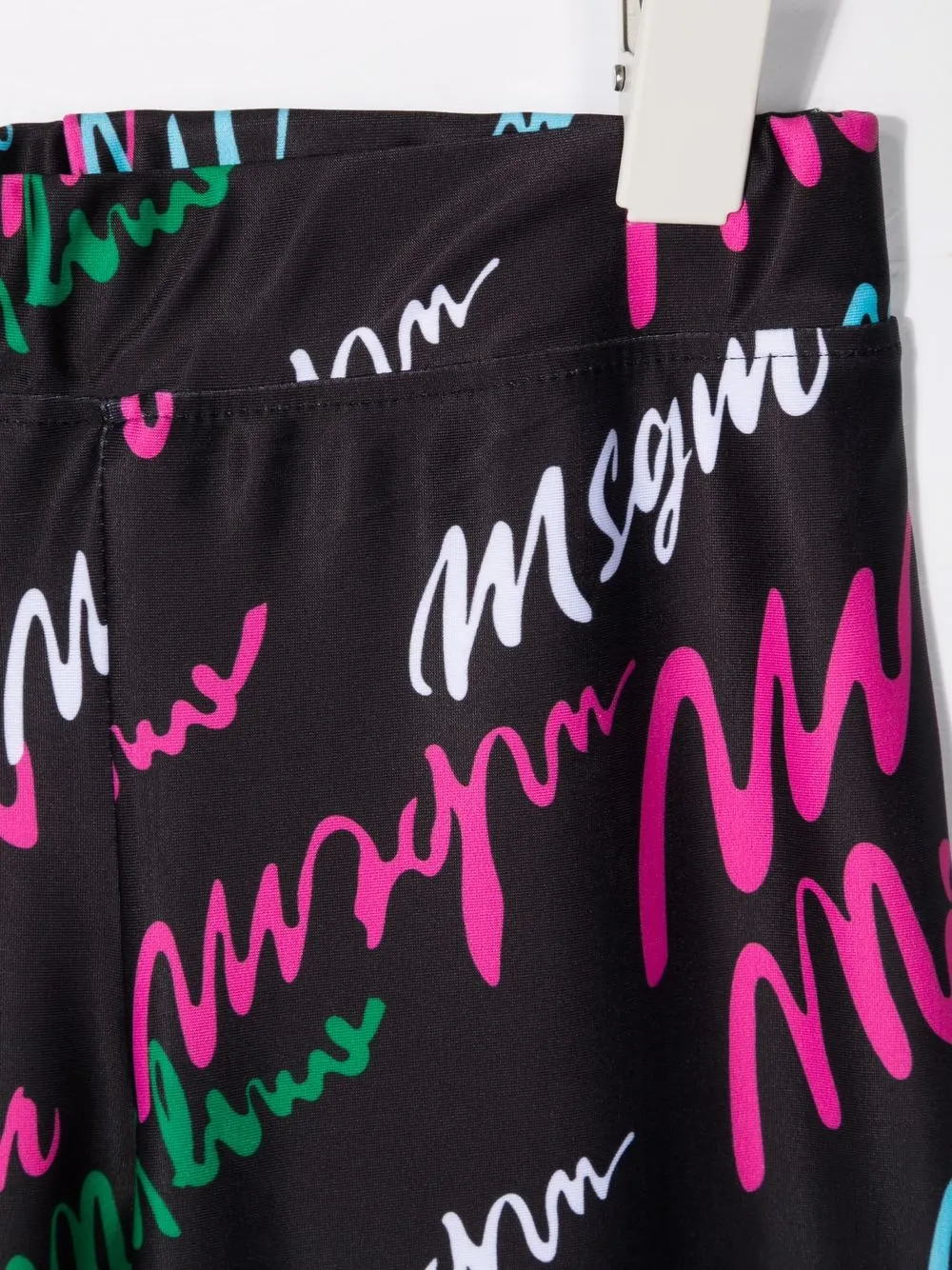 Msgm Logo-print Elasticated Leggings In 黑色