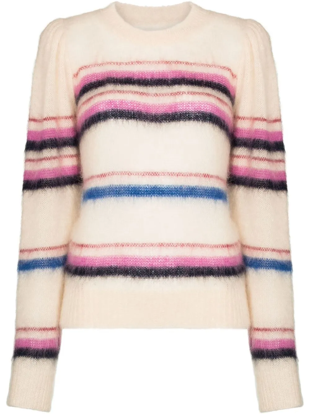 

Isabel Marant Étoile stripe-pattern puff-sleeve sweater - Neutrals