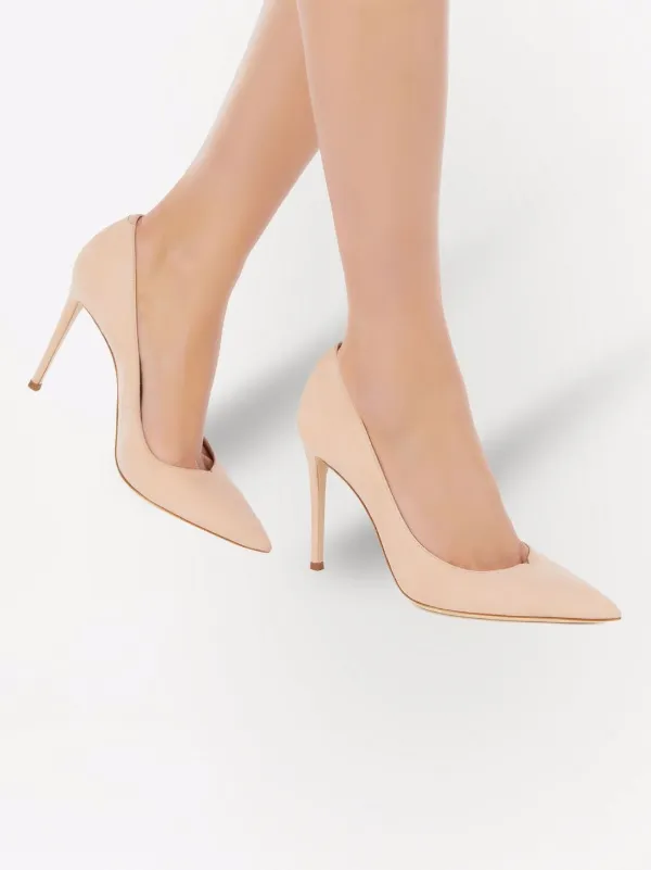 neutral suede pumps
