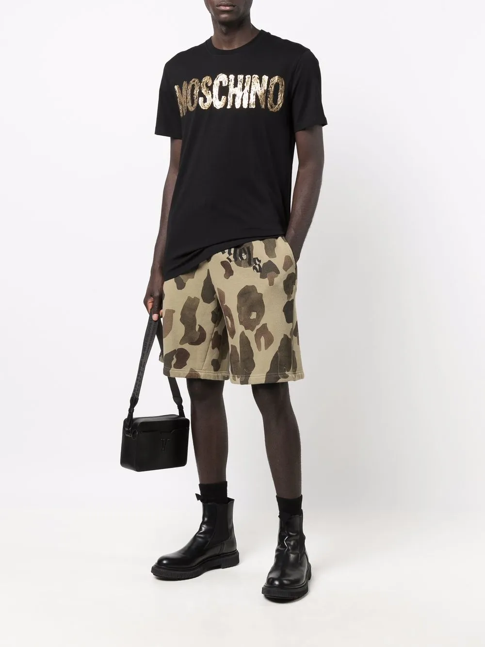 фото Moschino футболка с эффектом разбрызганной краски