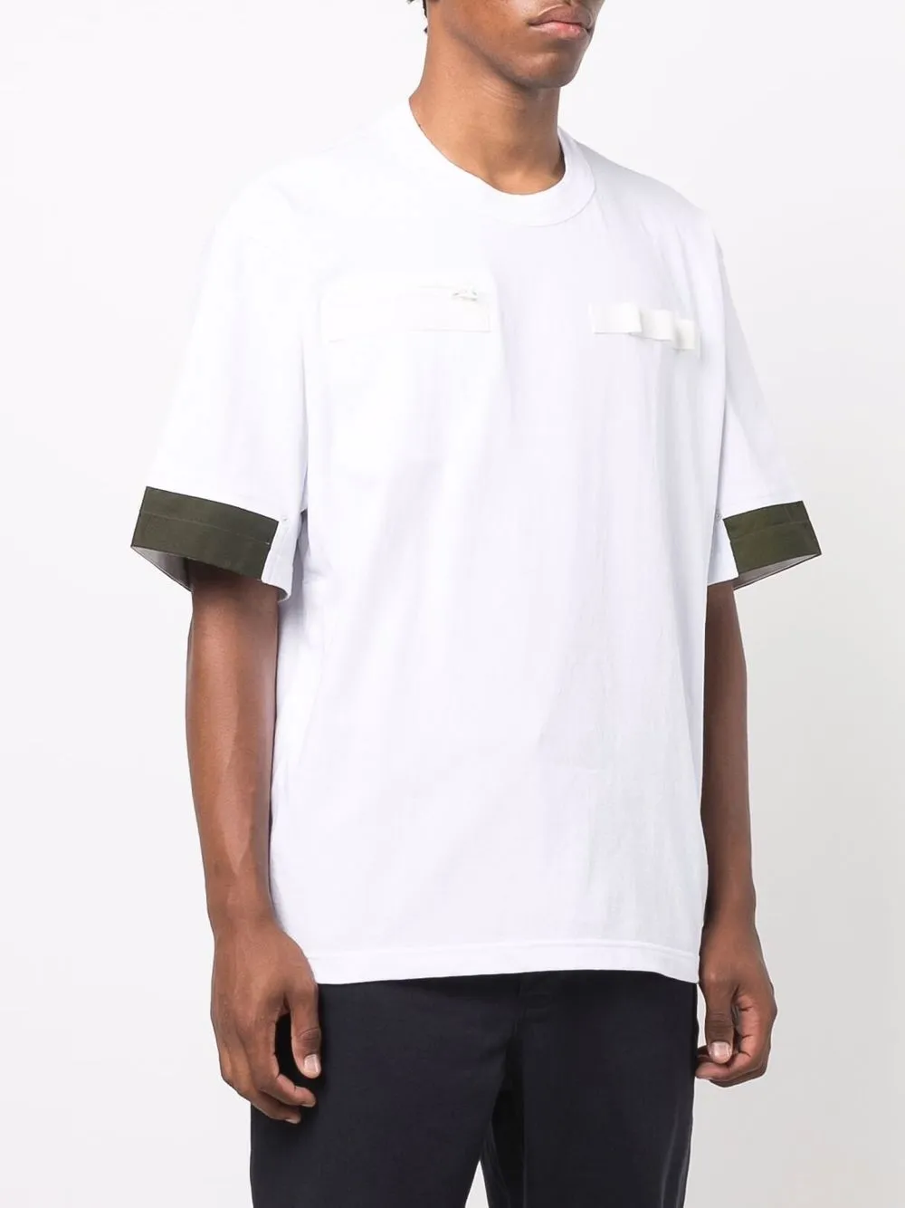 фото Sacai футболка с контрастной отделкой