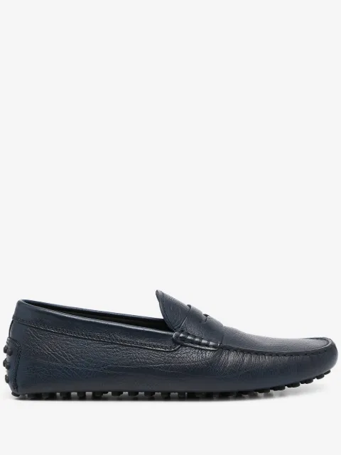 Tod's almond-toe pebbled-texture loafers