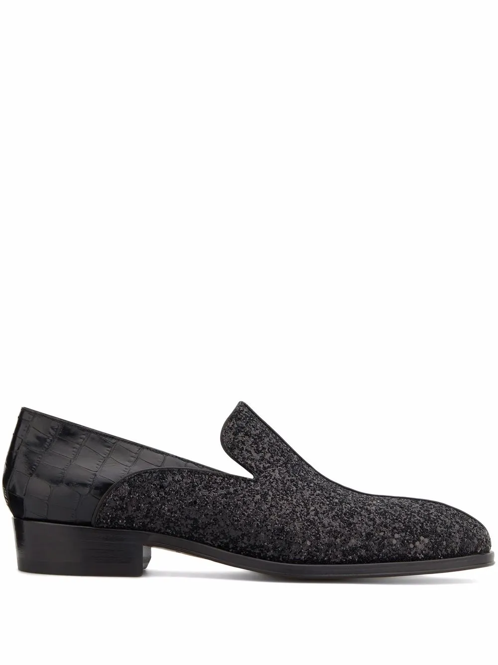 

Giuseppe Zanotti Benson glitter-detail leather loafers - Black