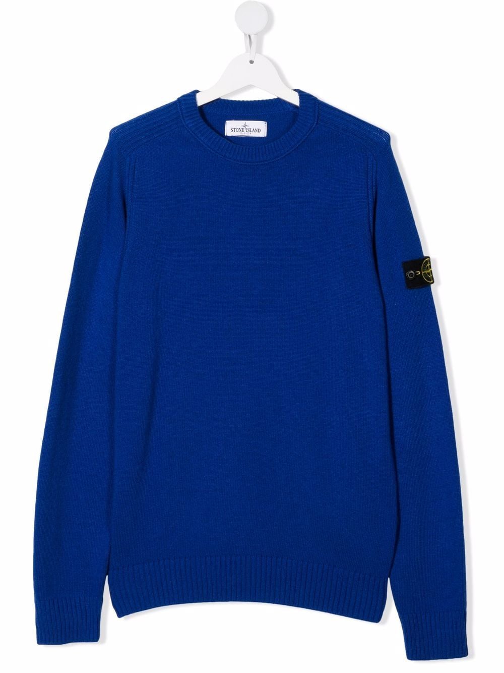 STONE ISLAND JUNIOR LOGO-PATCH KNITTED JUMPER