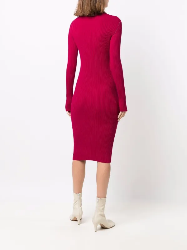 Bottega Veneta pink rib-knitted midi 