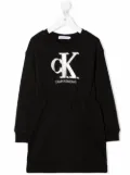Calvin Klein Kids logo-print cotton sweat dress - Black