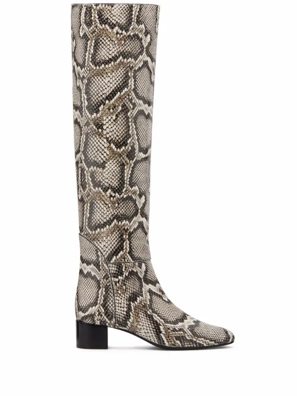 snakeskin effect boots