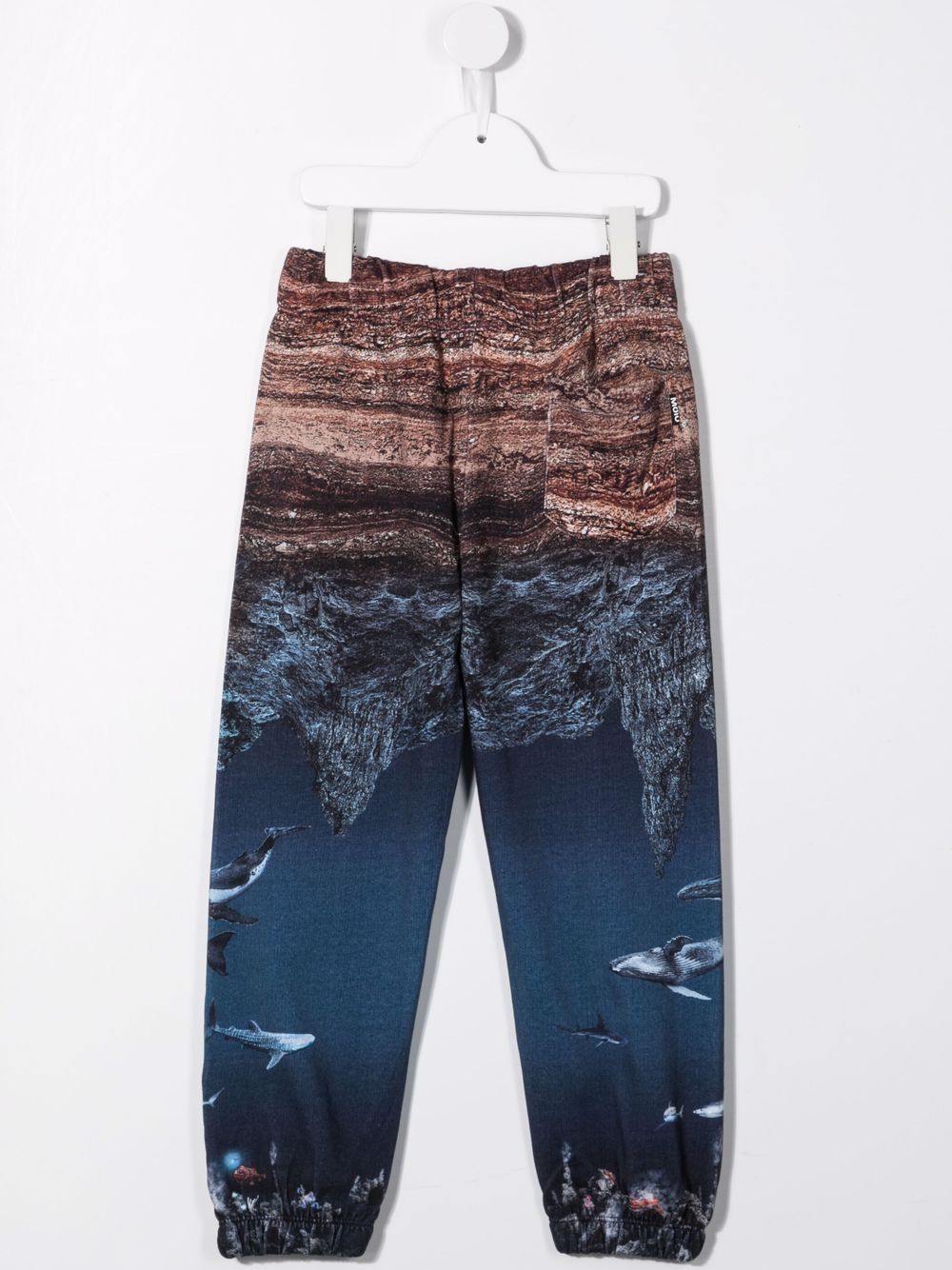 Shop Molo Am Entirety Low-print Organic Cotton Track Pants In 蓝色