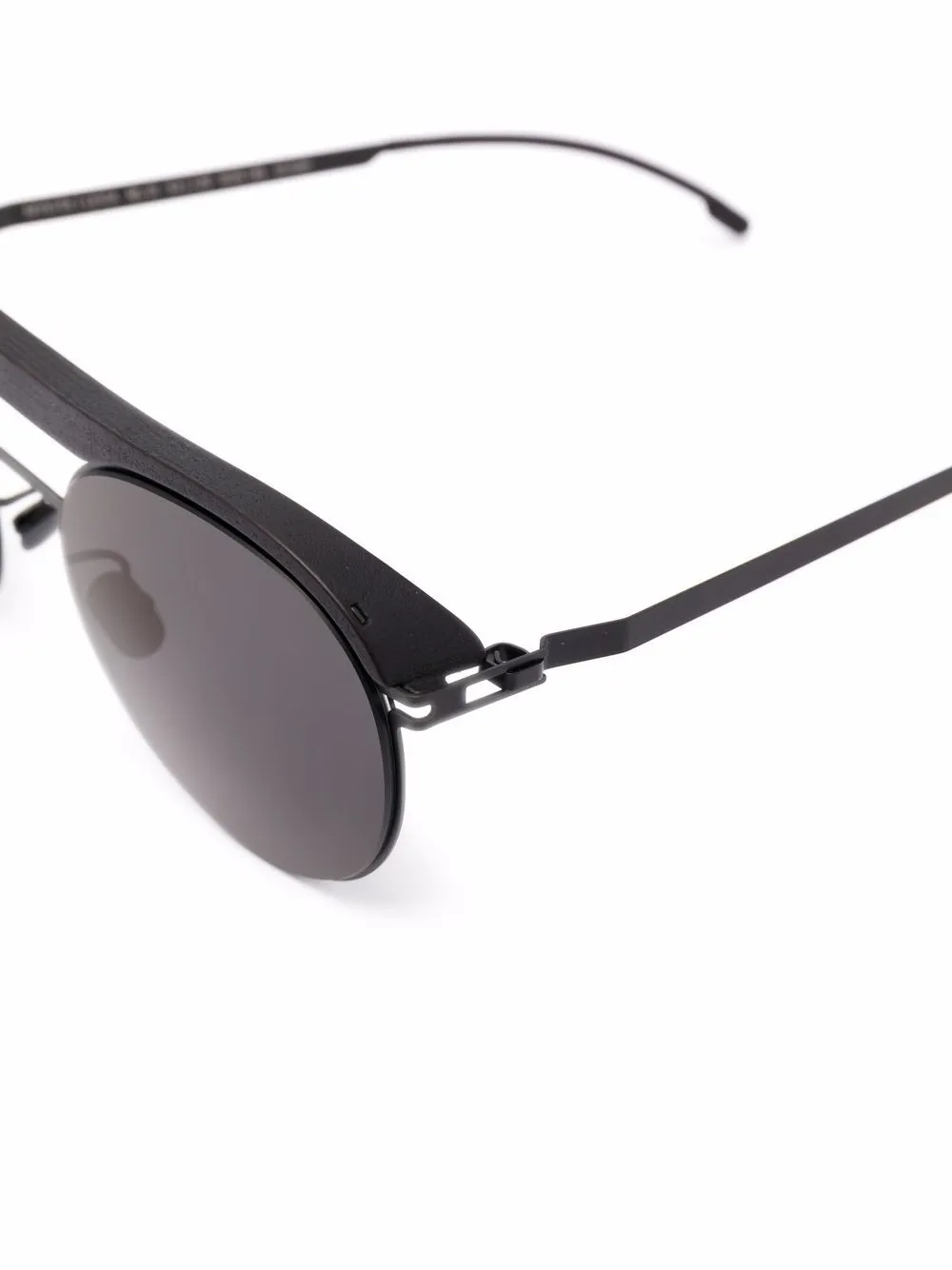 Shop Mykita Double-bridge Pilot-frame Sunglasses In Black