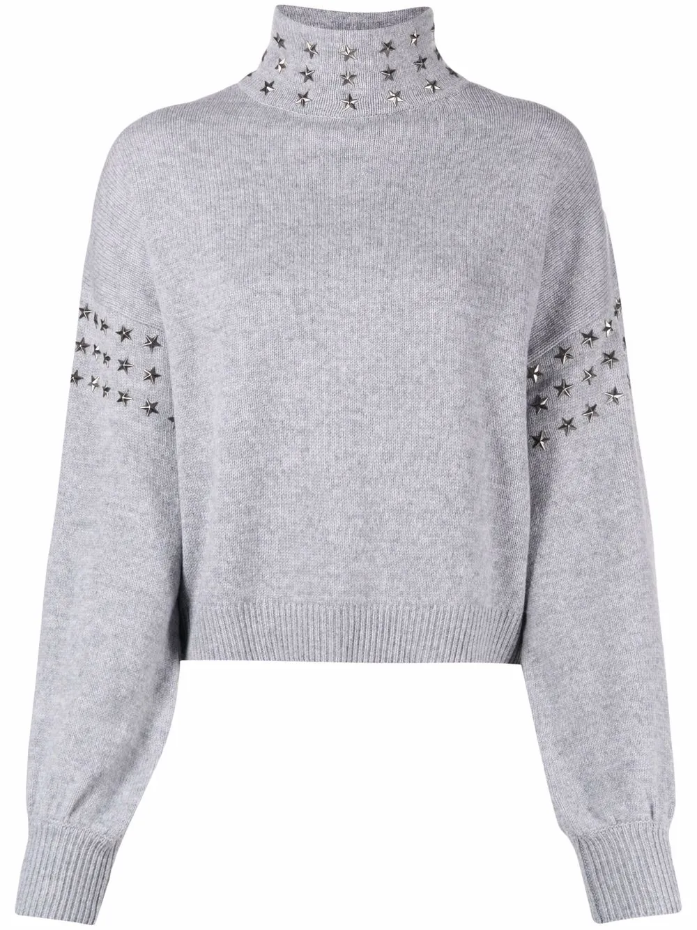 

John Richmond star stud-detail high neck jumper - Grey