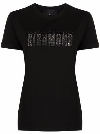 John Richmond Rhinestone Logo T-shirt - Farfetch