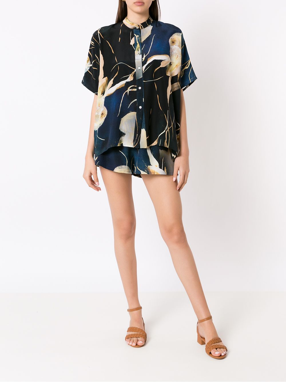 Lenny Niemeyer Top en shorts met abstracte print - Blauw