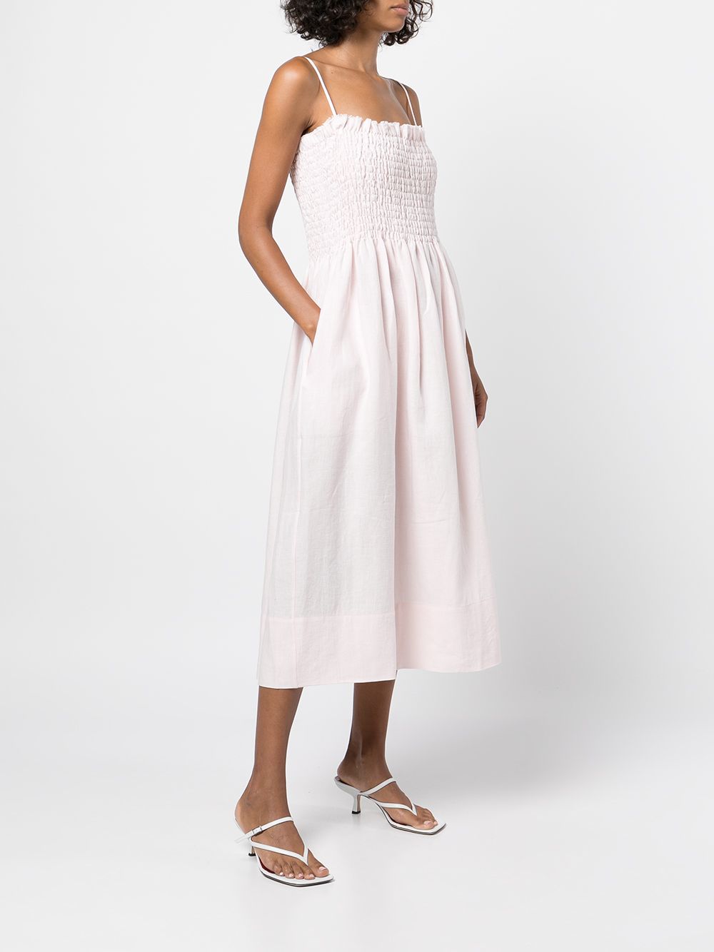 Three Graces Lena Linen Midi Dress - Farfetch