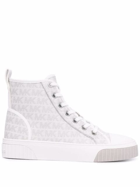 Shop Michael Michael Kors Gertie logo jacquard high - REDV Sneakers mit  Rüschen Weiß - RingenShops - top sneakers with Express Delivery