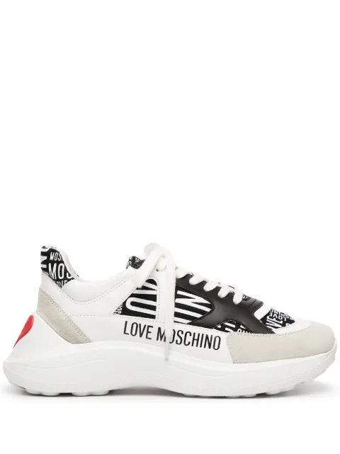 love moschino mesh sneakers with heart