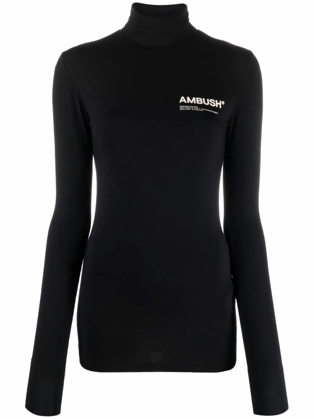Ambush Logo-print High Neck T-shirt In Black