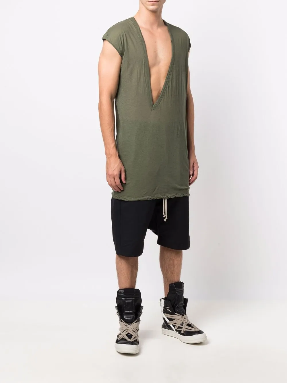 фото Rick owens топ асимметричного кроя с v-образным вырезом