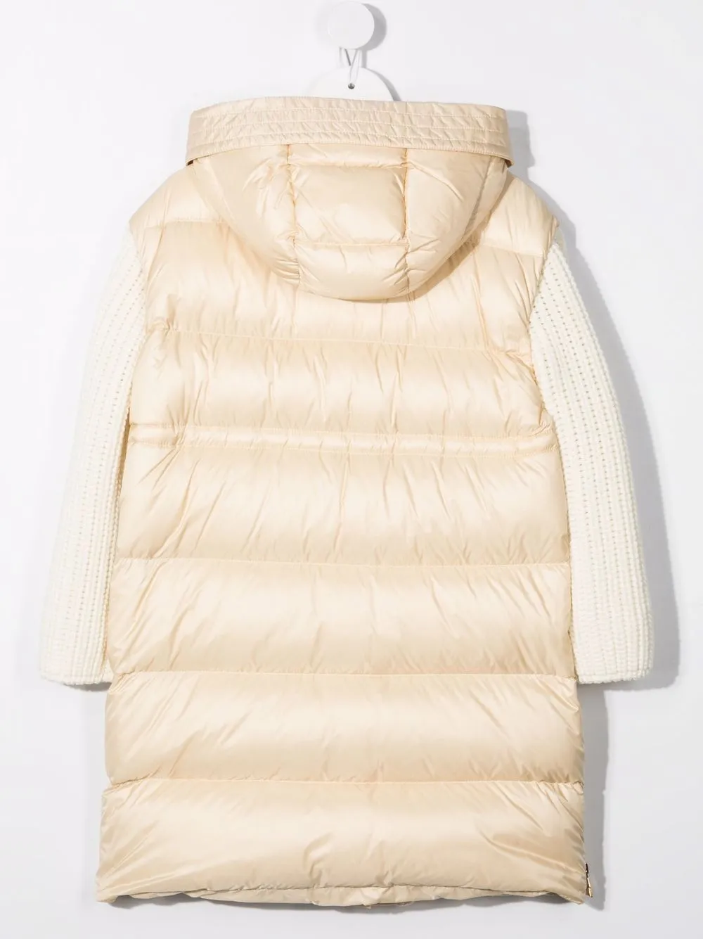 фото Moncler enfant пуховик с трикотажными рукавами