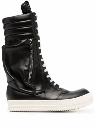Shop Rick Owens zip-detail lace-up 