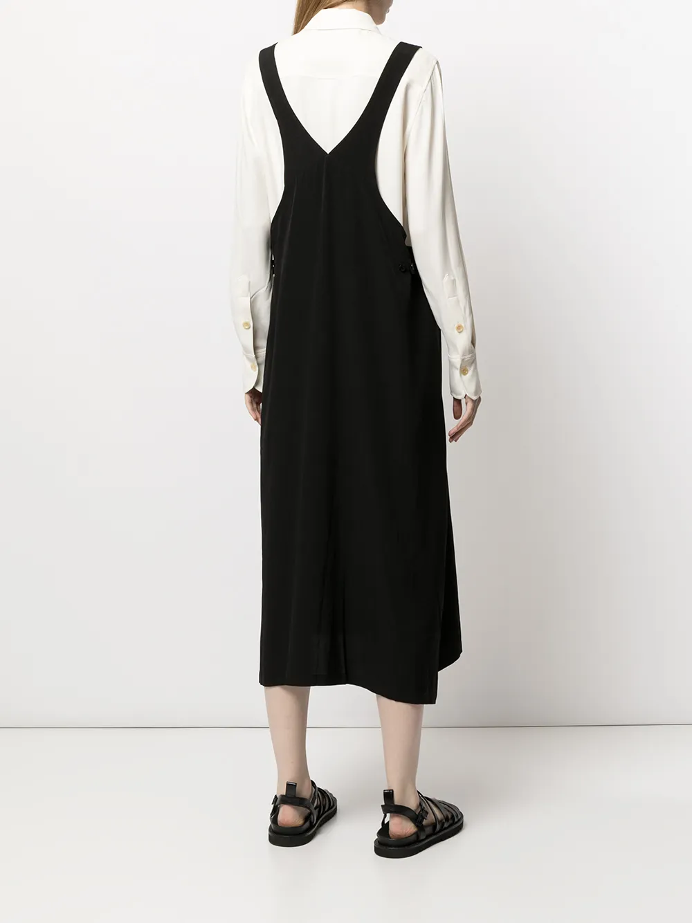 фото Y's расклешенное платье миди без рукавов